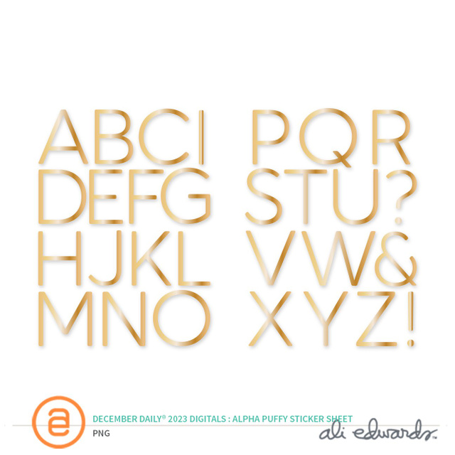 December Daily® 2023 Digital Alpha Puffy Sticker Sheet, 1 of 1