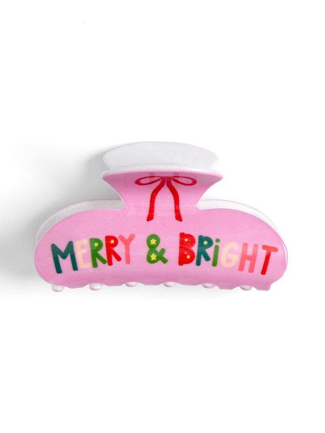 Merry & Bright Coquette Bow Christmas Claw Hair Clip, 2 of 5