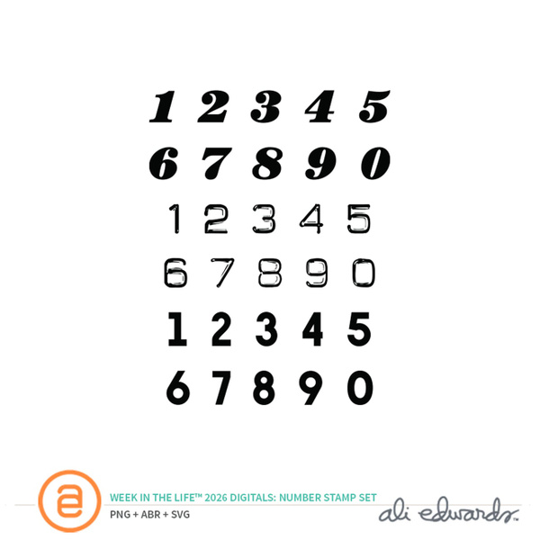 Week In The Life™ 2026 Number Digital Stamp Set, 1 of 1