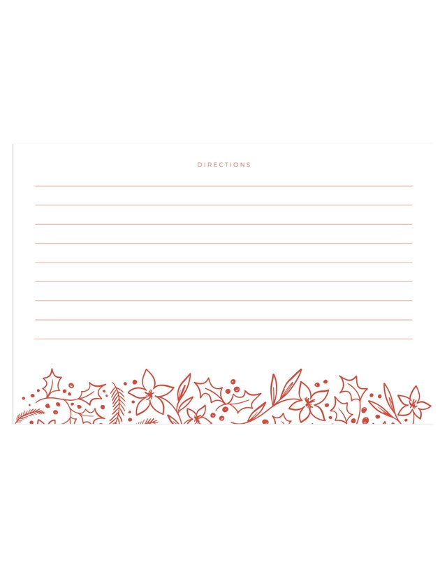 Holiday Floral Recipe Cards - Set of 50, 2 of 3