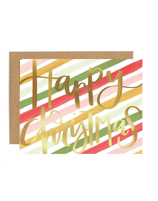 Christmas Stripes Greeting Card, 1 of 1