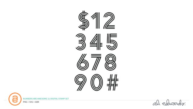 Numbers Are Awesome #21 Digital Stamp Set, 1 of 1