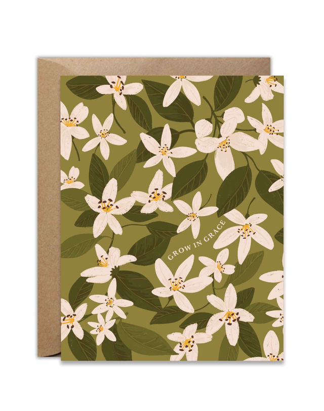 Grow In Grace Flower Garden Greeting Card, 1 of 2