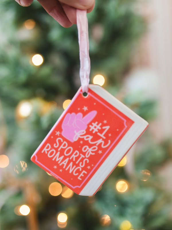 Fan Of Sports Romance Christmas Book Ornament, 2 of 4