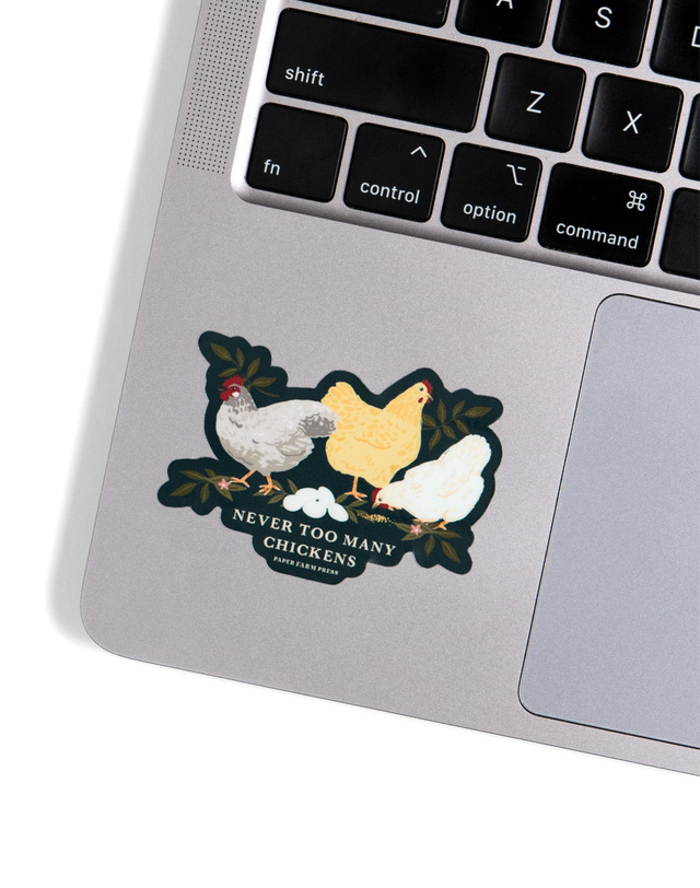 Never Too Many Chickens Decal Sticker, 2 of 2