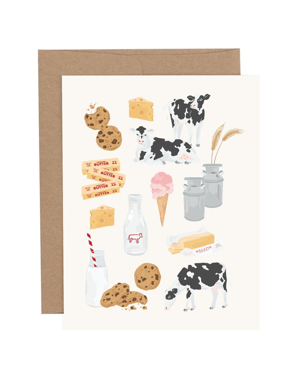 Dairy Cows Blank Greeting Card, 1 of 3