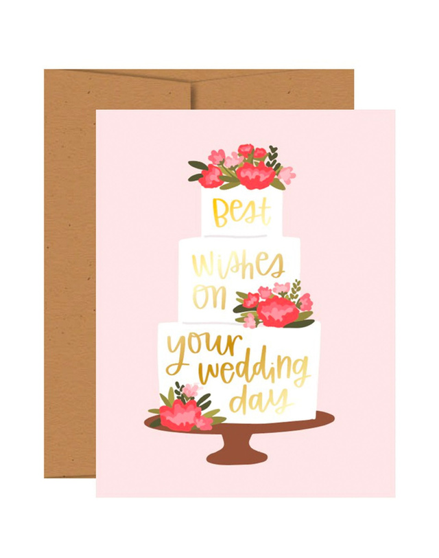 Wishes on Wedding Day Greeting Card, 1 of 1