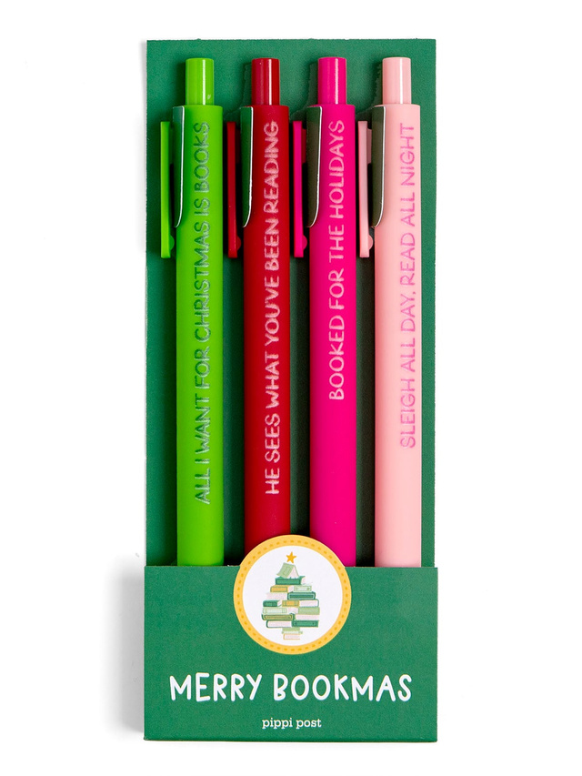 Merry Bookmas Reader Christmas Pen Set, 1 of 6