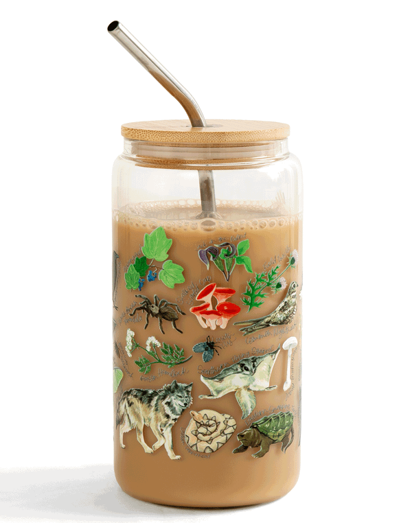 Midnight Flora & Fauna Glass Can, 3 of 5