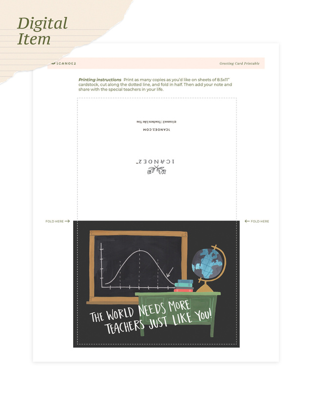 Digital Printable Teachers Just Like You Greeting Card, 1 of 1