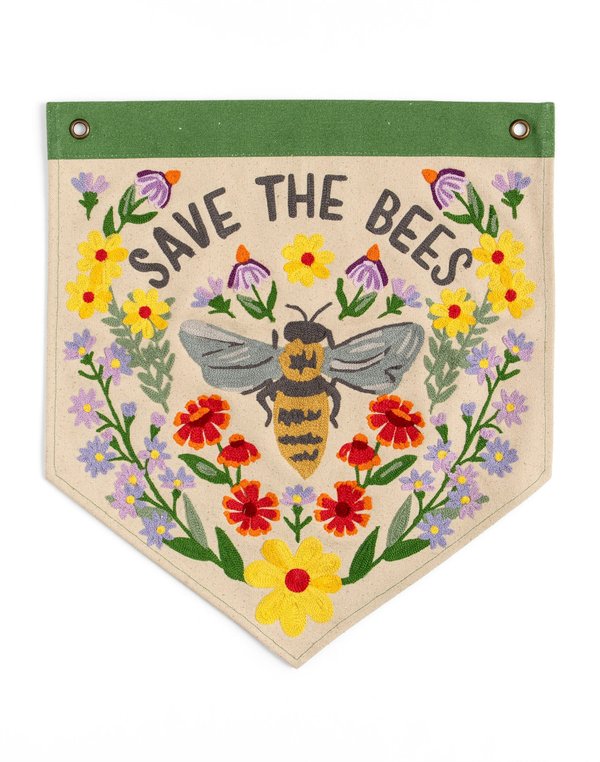 Save The Bees Embroidered Canvas Banner, 3 of 6