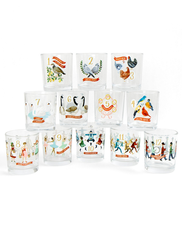 12 Days Of Christmas 7.5oz Short Juice Glass Set, 2 of 2