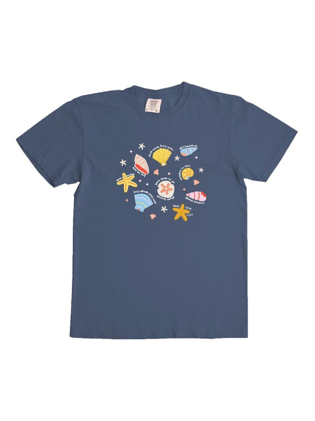 Seashell Affirmations Coastal Tee - Blue Jean, 3 of 3