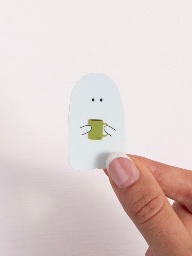Cozy Ghost Halloween Decal Sticker, 1 of 2