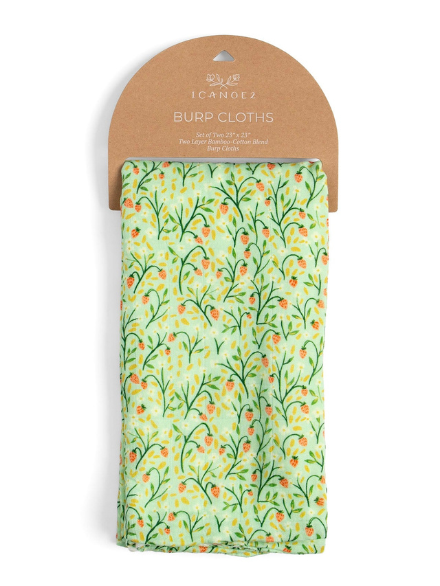 Strawberry Meadow Baby Burp Cloths – Muslin Set of 2, 2 of 2