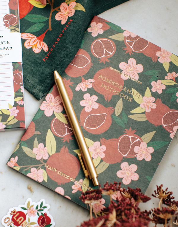 Seeds Of Kindness Pomegranate Plant Stitched Notebook, 3 of 5