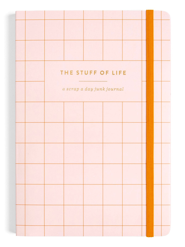Scrap A Day Junk Journal – The Stuff of Life Pink Grid Cover, 1 of 4