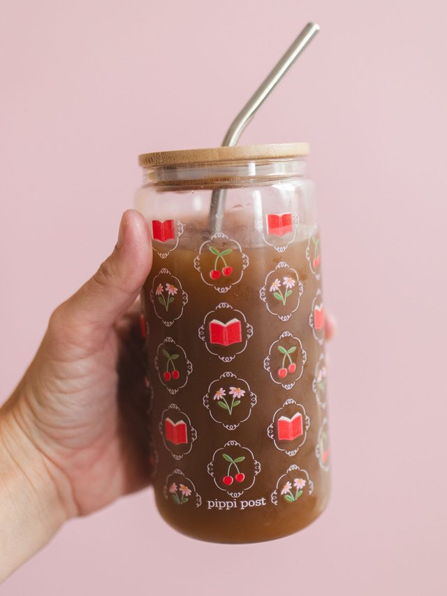 Book Lover Cherries & Florals Glass Can, 2 of 6