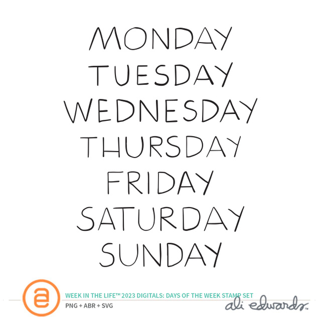 Week In The Life™ 2023 Days of the Week Digital Stamp Set, 1 of 1