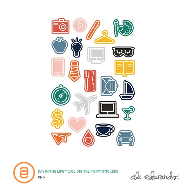 Day In The Life™ 2021 Digital Puffy Sticker Set, 1 of 1