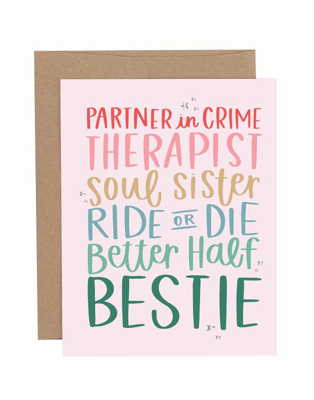 Bestie Friendship Greeting Card, 1 of 1
