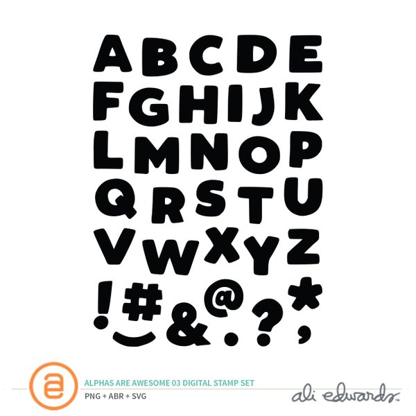 Alphas Are Awesome #3 Digital Stamp Set, 1 of 1