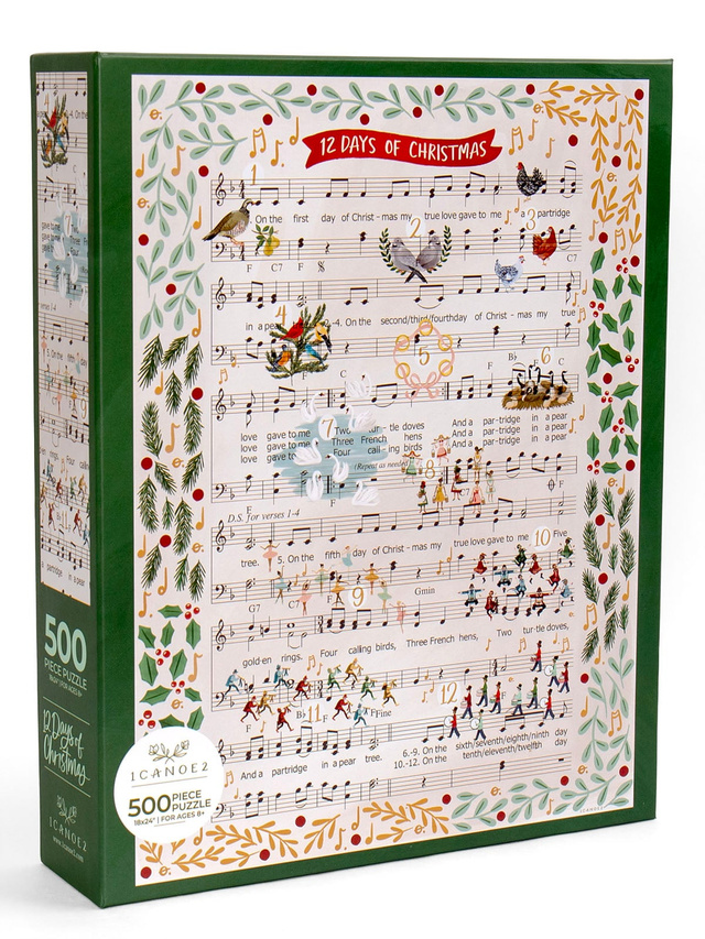 12 Days of Christmas Music - 500 Piece Jigsaw Puzzle, 1 of 6