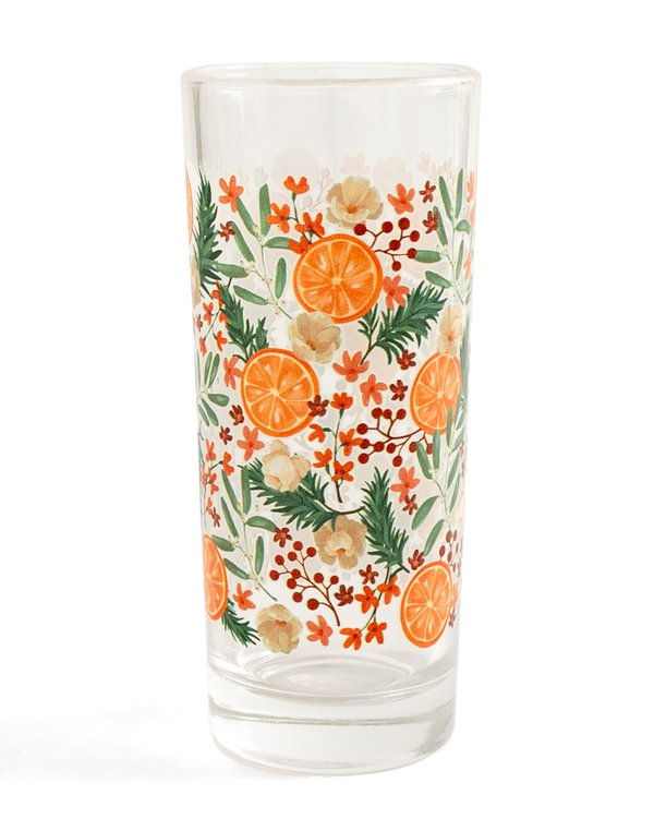 Spiced Orange 7.25oz Tall Holiday Juice Glass, 2 of 2