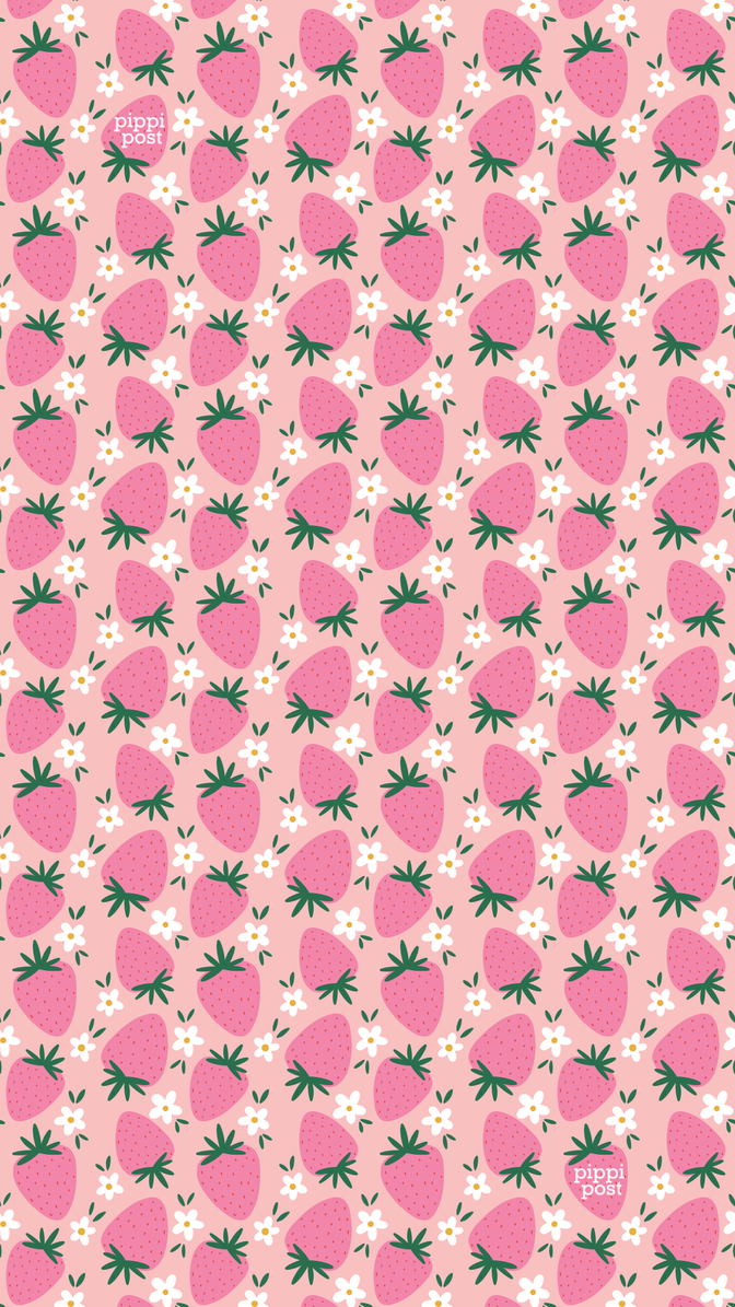 pippi post strawberry wallpaper