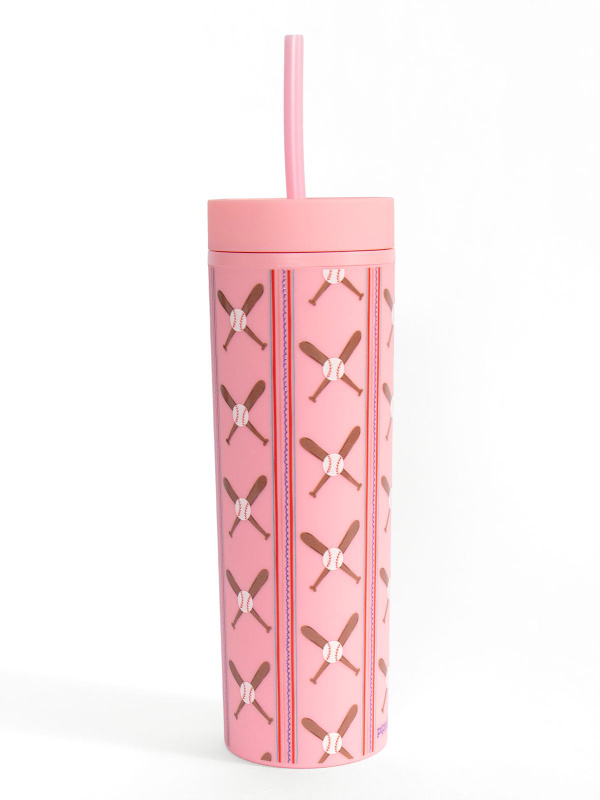 Baseball Bats 16oz Skinny Acrylic Tumbler - Pink, 2 of 2