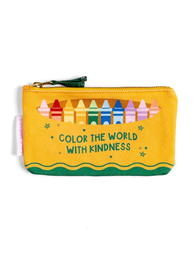 Color the World with Kindness Crayon Box Canvas Pouch, 1 of 4