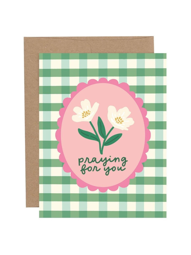 Praying For You Flower Sympathy Greeting Card, 1 of 1