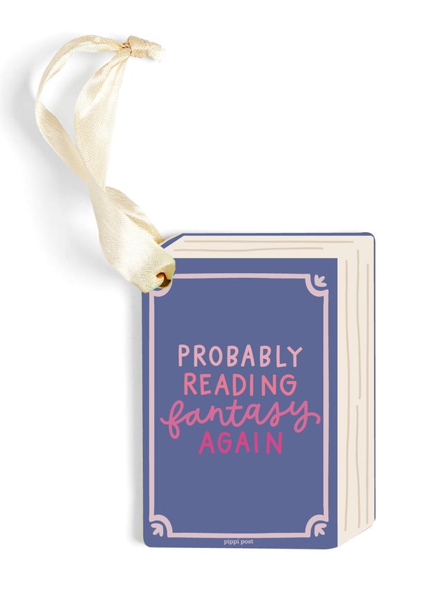 Probably Reading Fantasy Again Christmas Book Ornament, 1 of 1