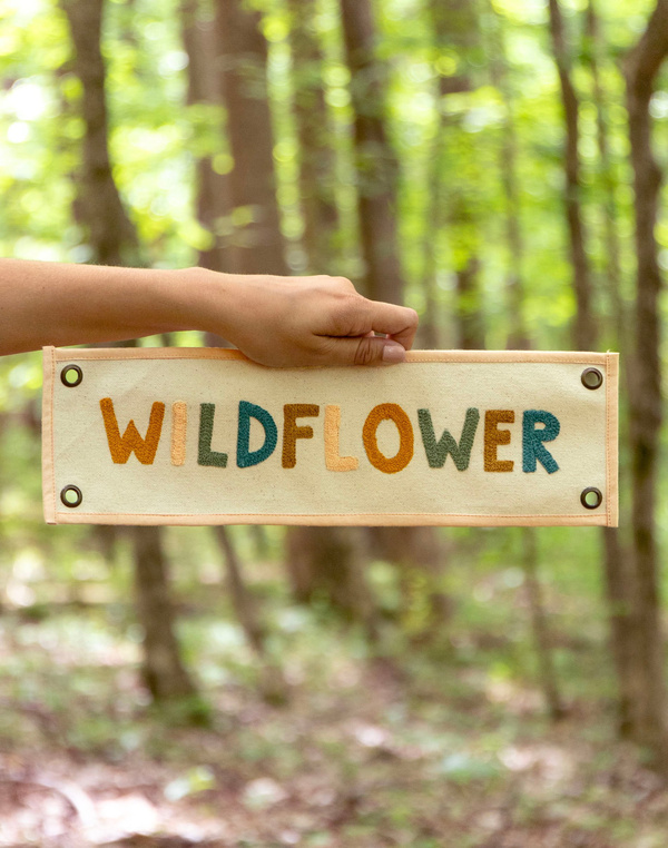 Wildflower Embroidered Canvas Banner, 2 of 6
