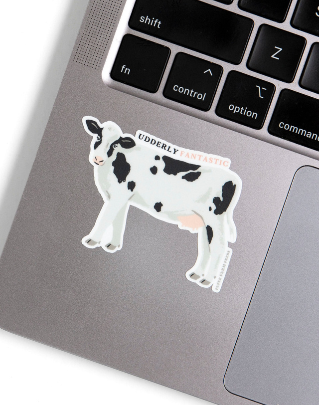 Udderly Fantastic Cow Decal Sticker, 2 of 3