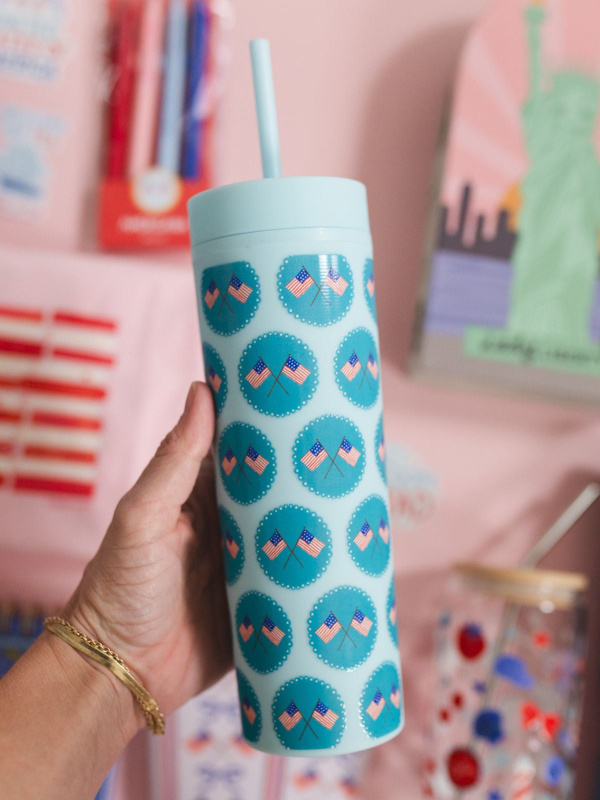 American Flags 16oz Skinny Acrylic Tumbler - Sky Blue, 2 of 3
