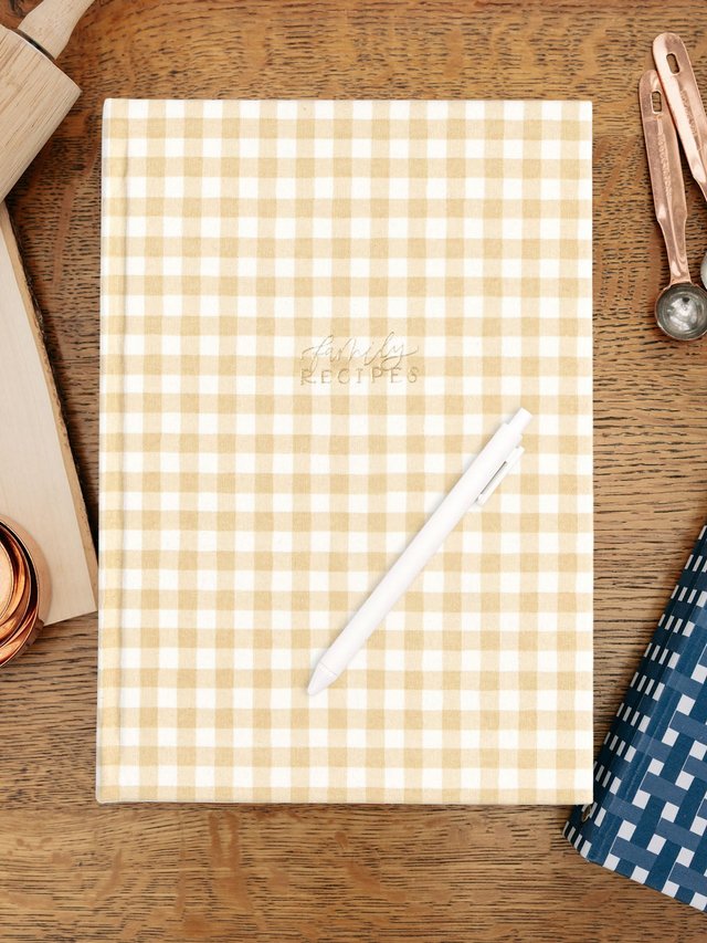 Beige Gingham Heirloom Recipe Book, 7 of 7