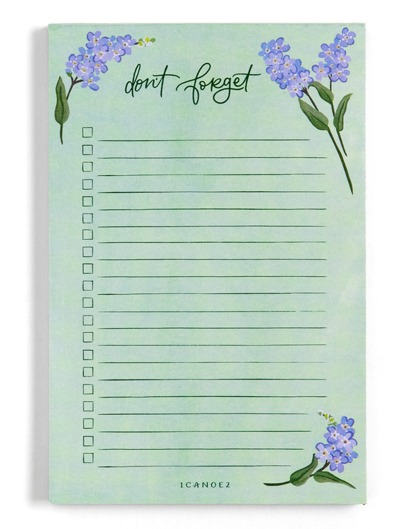 Forget-Me-Nots To Do Notepad, 1 of 2