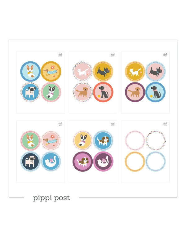 Pawsitivity Digital Printable Circle Cards, 1 of 1