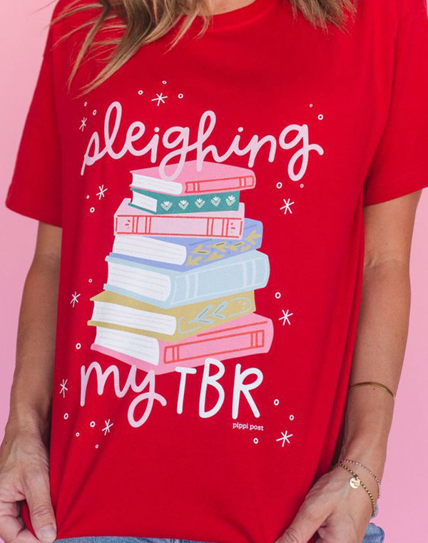 Sleighing My TBR Tee - Red, 2 of 3