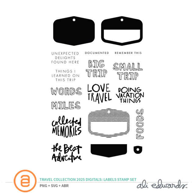 Travel Collection 2025 Labels Digital Stamp Set, 1 of 1