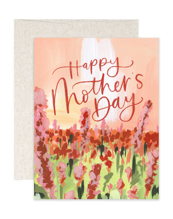 Mother's Day Flower Field Greeting Card, 1 of 1