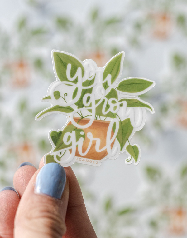 You Grow Girl Clear Decal Sticker, 1 of 5