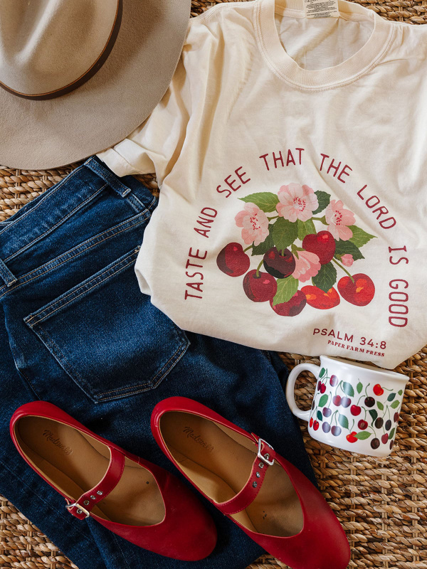 Taste & See That The Lord Is Good Cherry Faith Tee - Ivory, 3 of 5