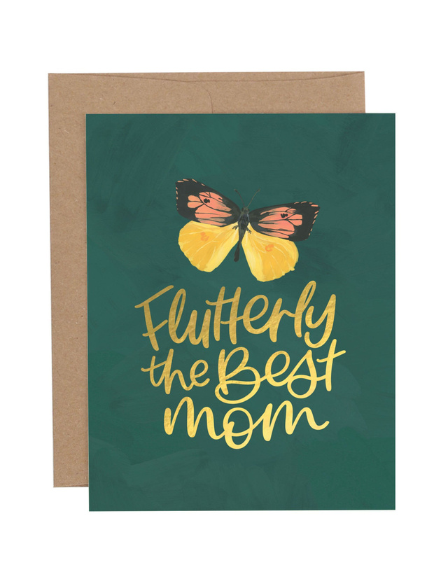 Flutterly The Best Mom Greeting Card, 1 of 1