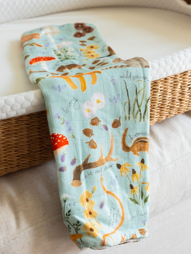 Flora & Fauna Baby Burp Cloths – Muslin Set of 2, 3 of 5