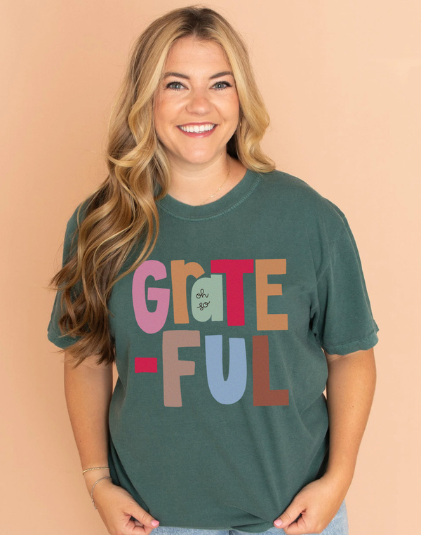 Oh So Grateful Tee - Blue Spruce, 1 of 2