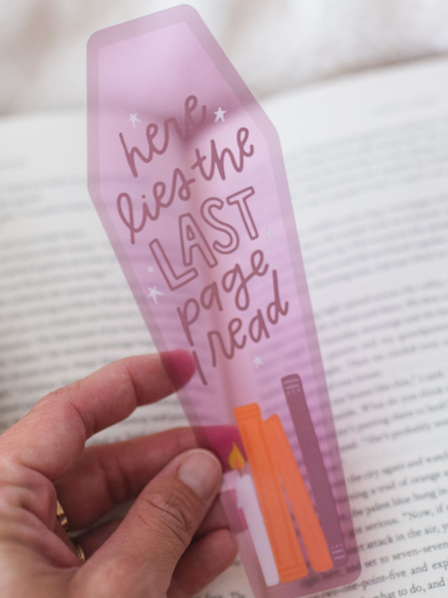Here Lies The Last Page Halloween Transparent Bookmark, 2 of 3