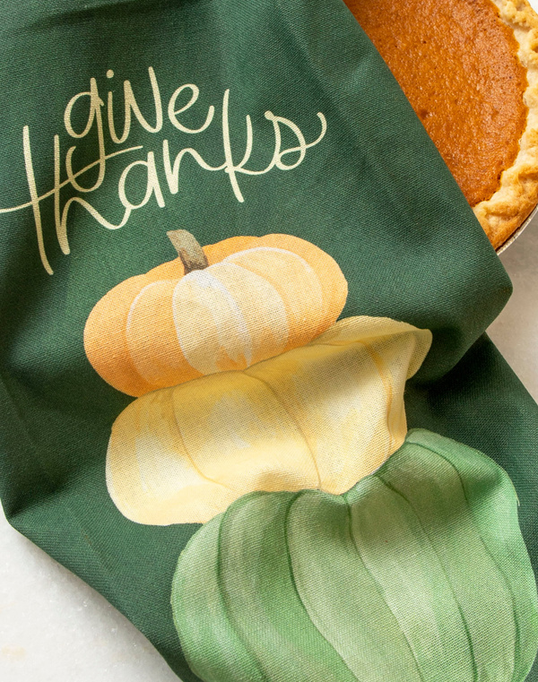 Give Thanks Pumpkins Kitchen Towel, 1 of 3