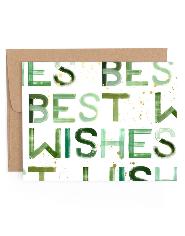Best Wishes Block Greeting Card, 1 of 1